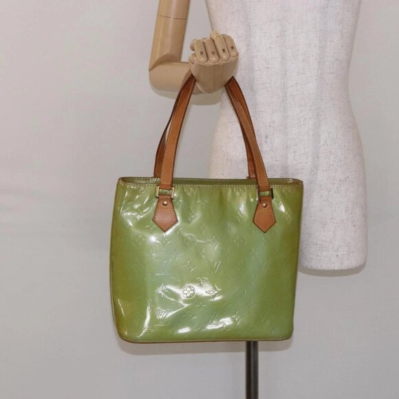 LOUIS VUITTON Monogram Vernis Houston Hand Bag Baby Blue M91005 LV Auth 141488 - Picture 3 of 16